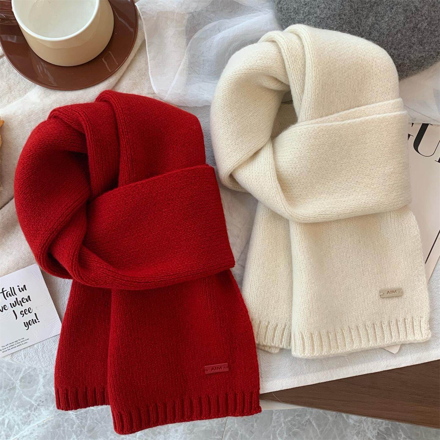 安哥拉红100%澳洲纯羊毛针织围巾女冬季韩版百搭学生情侣保暖围脖,服饰配件/皮带/帽子/围巾,围巾/丝巾/披肩,淘宝优惠券,粉丝福利购,淘宝优惠卷