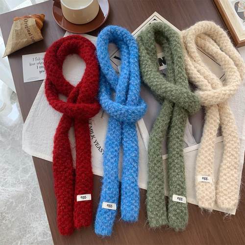 韩国egg长条针织小围巾女秋冬季