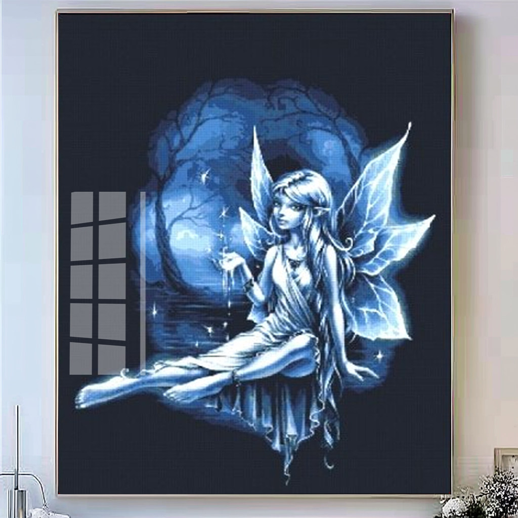 幽蓝精灵十字绣2025新款手工线绣自己绣客厅卧室钻石画粘钻绣小件
