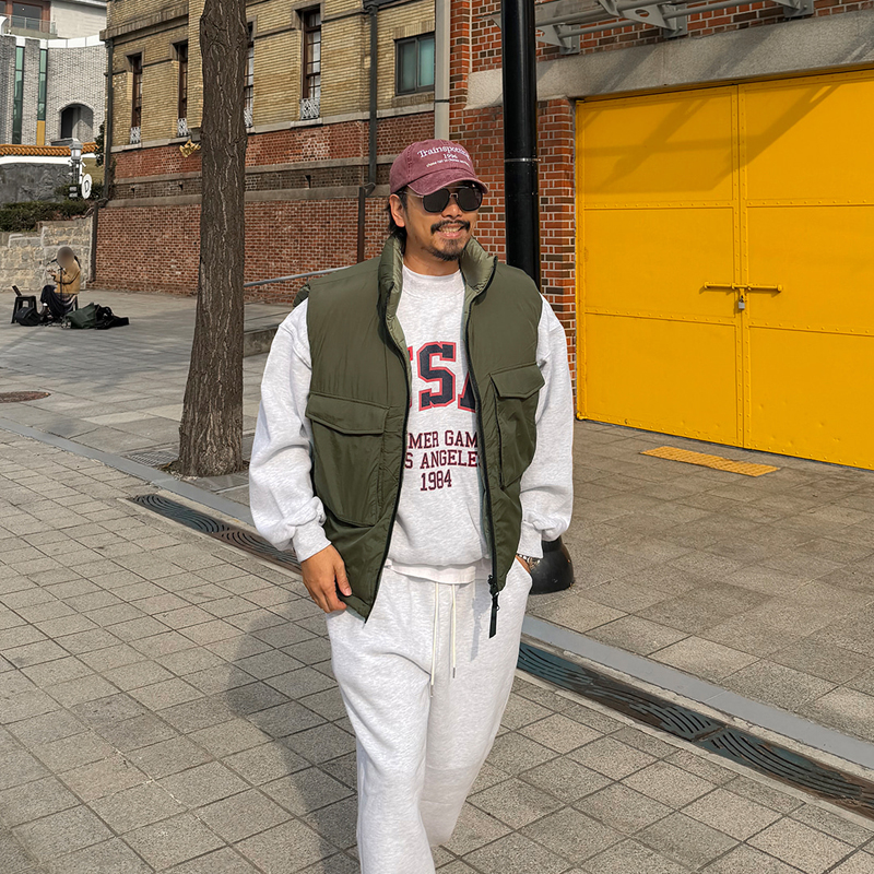 小北韩国代购男装东大门棉服马甲立领可收腰简约绗线两面穿外套