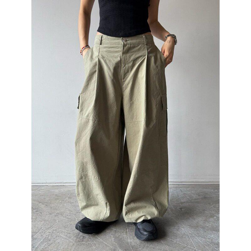 小北韩国代购男装东大门votus单掐褶侧边立体口袋休闲裤情侣裤子