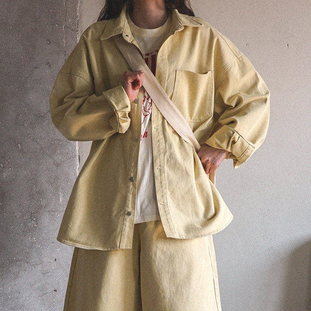 小北韩国代购男装东大门夹克外套金属扣设计师双贴口袋纯色情侣款