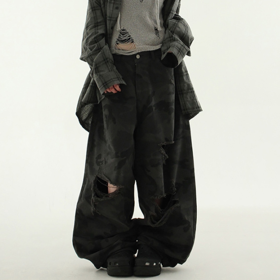 小北韩国代购男装东大门潮牌localmansion迷彩口袋休闲裤情侣男女