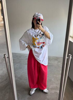 小北韩国代购男装东大门votus松紧腰抽绳束腿情侣卫裤休闲裤潮牌