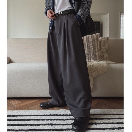 男装东大门休闲裤单掐褶