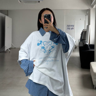 T恤情侣 东大门votus卡通减龄米奇跳舞米老鼠短袖 小北韩国代购 男装