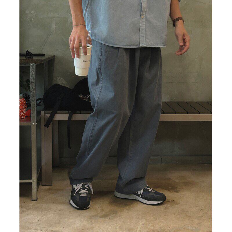 小北韩国代购男装东大门休闲风ins水洗复古色休闲裤松紧腰围男裤