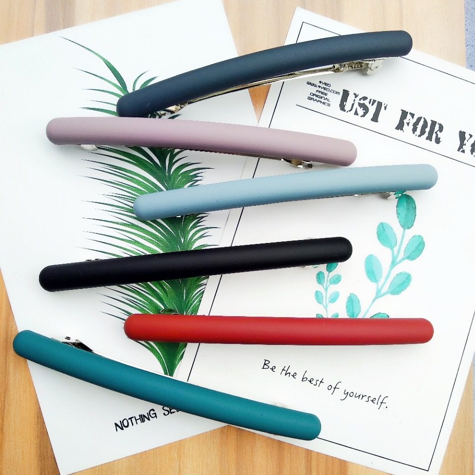 韩国头饰简约百搭纯色马尾发夹成人大号一字弹簧夹子发卡顶夹发饰