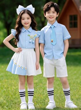 六一儿童节合唱演出服小学生幼儿园表演服英伦毕业照班服夏季园服