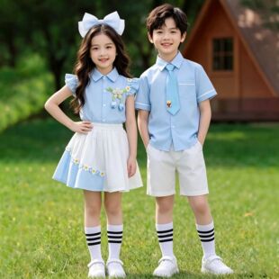 六一儿童节合唱演出服小学生幼儿园表演服英伦毕业照班服夏季园服