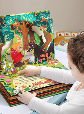 格林童话立体剧场书 幼儿园绘本阅读经典童话故事书儿童3d立体翻翻书3-4-6-8岁迪士尼公主书白雪公主小红帽灰姑娘儿童生日礼物书籍