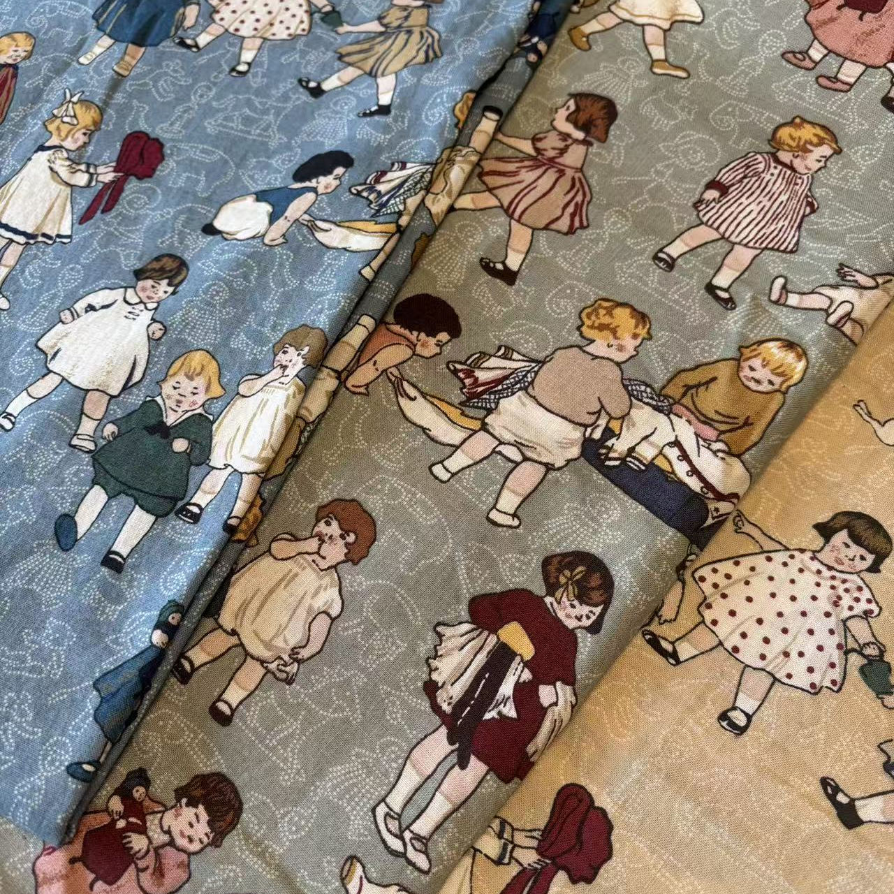 【收藏】1980年美国制造 原版古董布料 大尺寸可连裁 3色可选