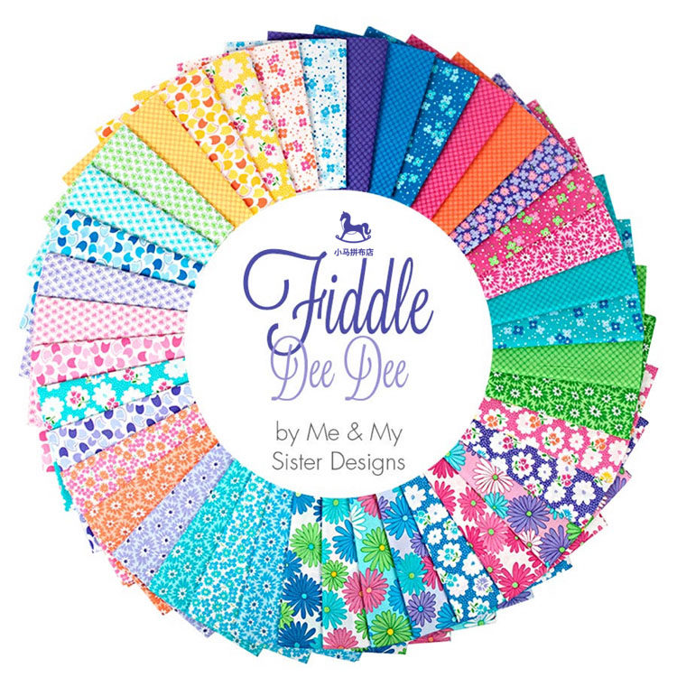 美国进口布料 fiddle dee dee 手工diy印染整卷鲜花 40色 拼布组