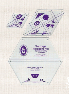 进口工具 祖母花园六边形 功能拼布尺 Marti Michell Set H