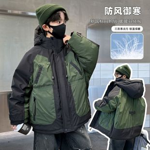 男童羽绒服爆款加厚2025新款儿童冬季冲锋衣外套洋气中大童防寒服
