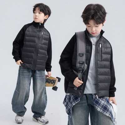 男童羽绒服中长款中大童轻薄冬装