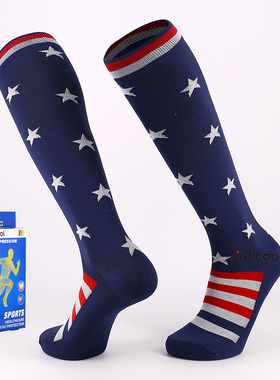 Findcool跑步袜子2双男女压缩袜专业马拉松长筒跑步袜小腿减压袜