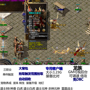 电脑单机热血传奇韩版杀神恶魔 怀旧复古微变 彻地钉老虎宠物养成