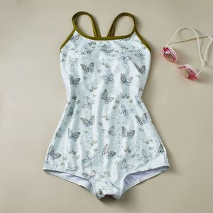 高级感遮肚显白泳衣女平角竞速连体固定杯2025新款 原创设计泳装