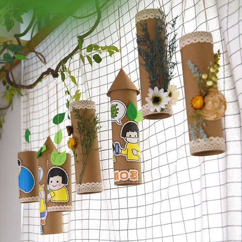 纸筒大厅悬挂物diy幼儿园环创