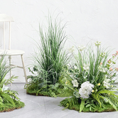 仿真植物造景花丛店铺假绿植装 店橱窗影楼摄影道具花堆摆件 饰服装