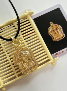 泰国黑挂绳可调节迷你四面吊坠男女款项链本命年送父母礼物带卡片