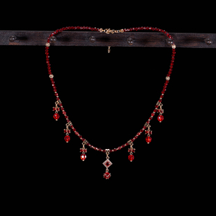 彤云项链 璎珞饰品锆石手作耳坠华丽原创设计三坑汉服配饰古风女