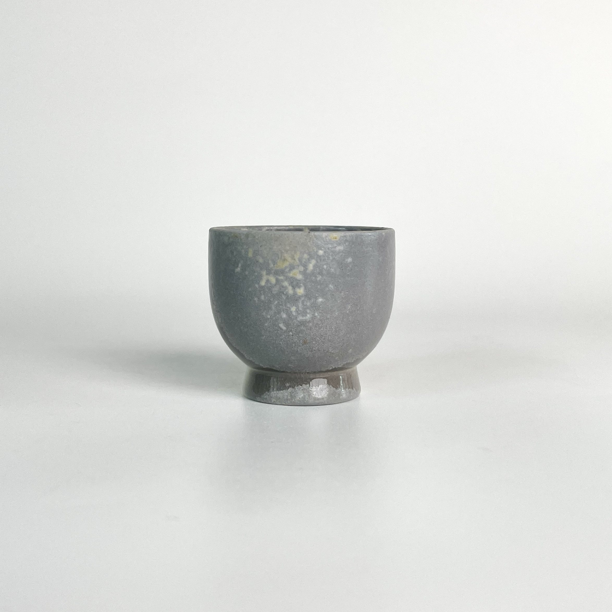 25ml柴烧主人杯子小巧拇指杯高白泥无釉裸烧品茗杯自然落灰客杯蓝