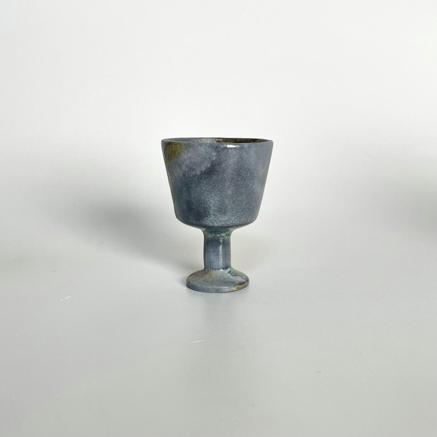 25ml精品窑宝高白柴烧主人杯子高脚小酒杯全玻化窑汗裸烧品茗客杯