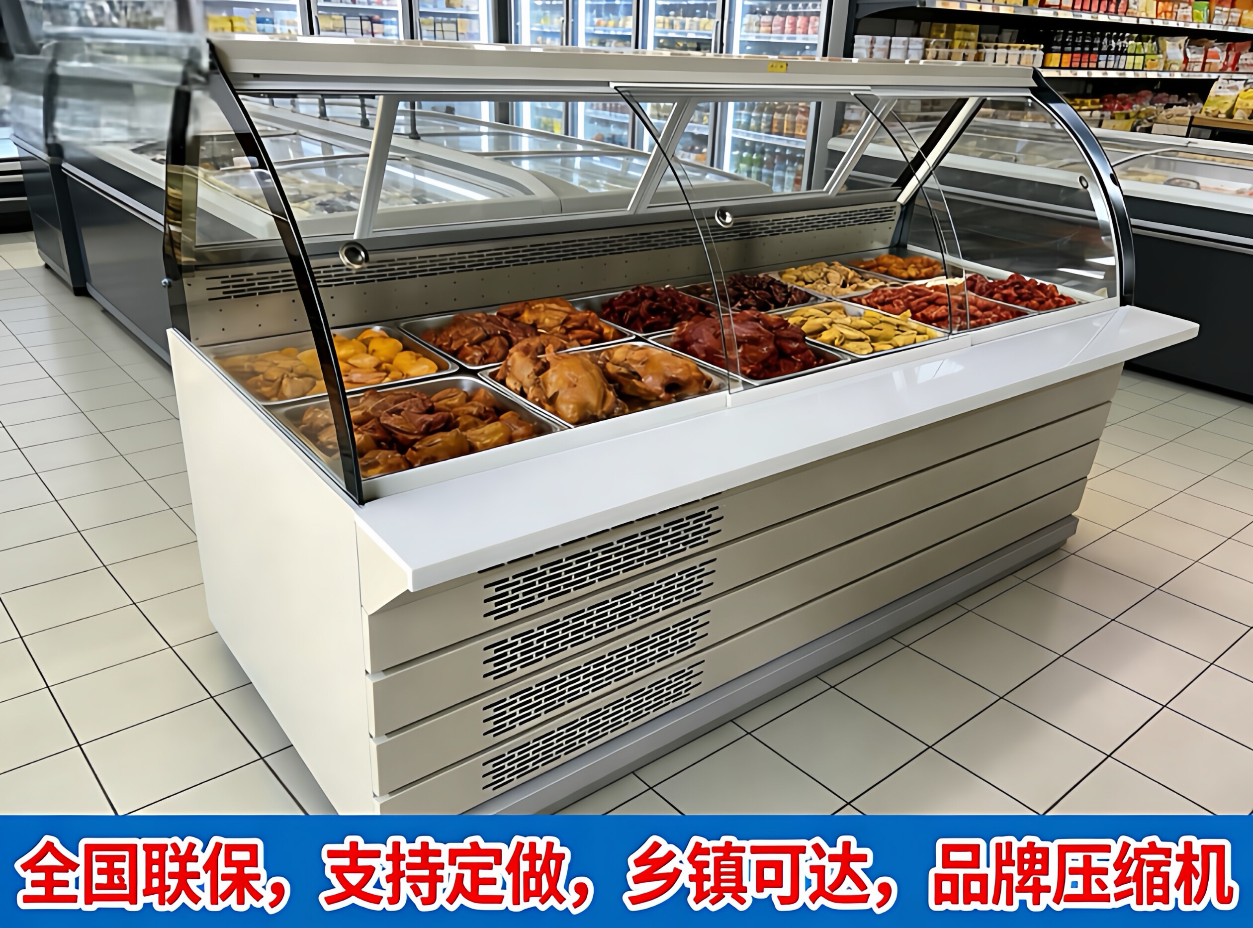 可定制蒸馏式鸭脖熟食柜风直冷双温卤味凉菜三文鱼冷藏保温展示柜