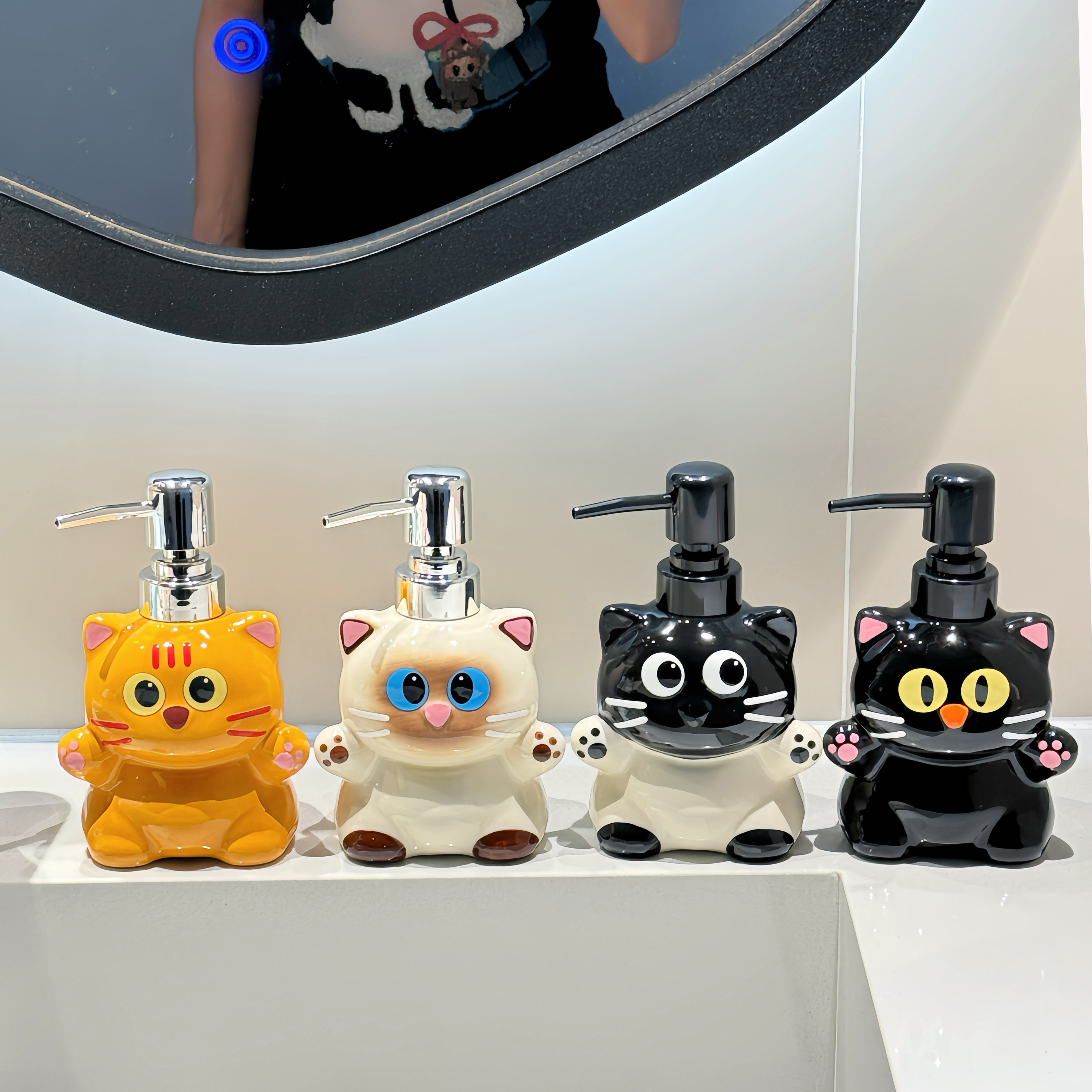 可爱小猫陶瓷乳液器高颜值图片