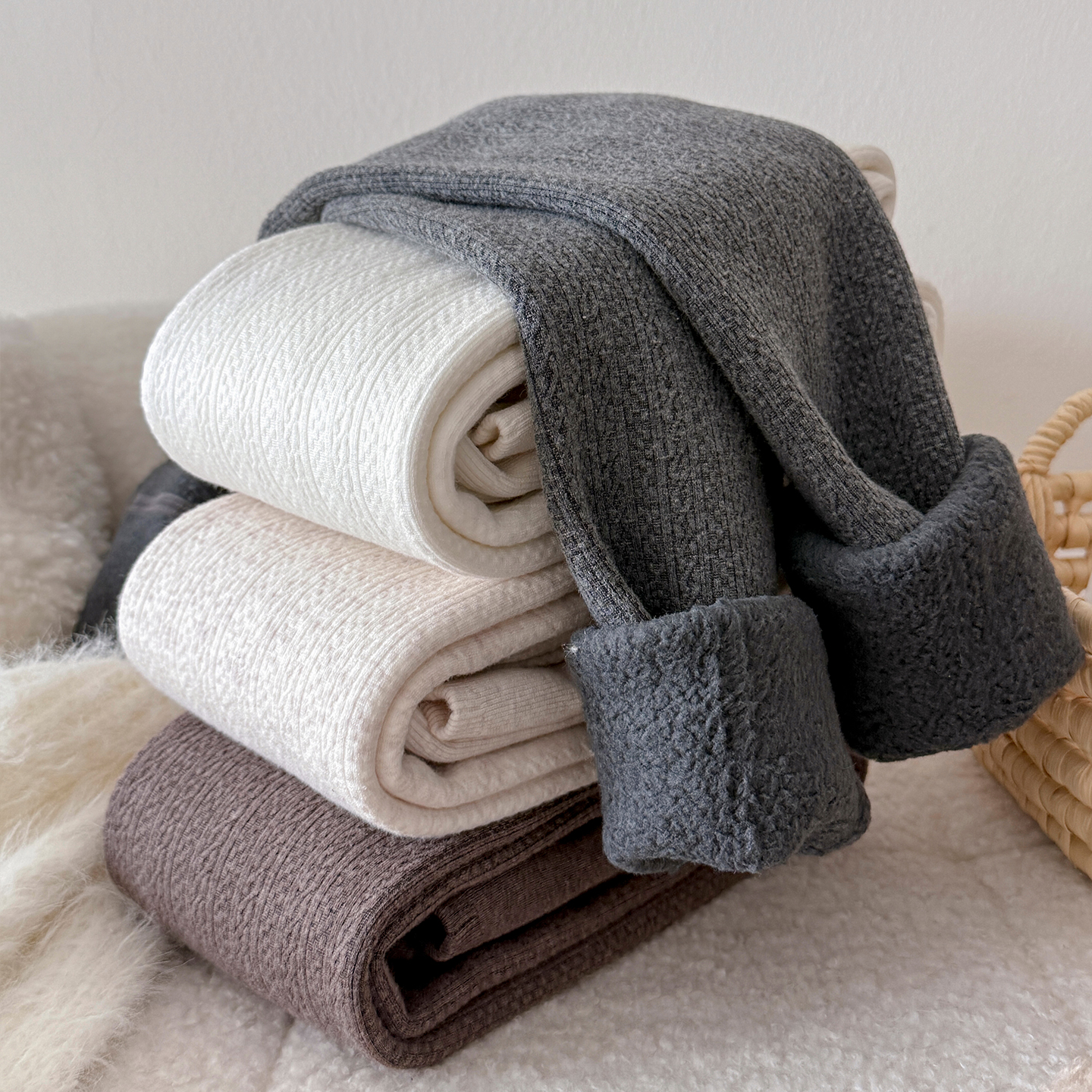 螺纹加绒连裤袜女冬外穿加厚高腰