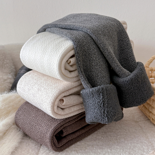 螺纹加绒连裤 袜女冬外穿加厚高腰提臀保暖显瘦麻花棉质踩脚打底袜