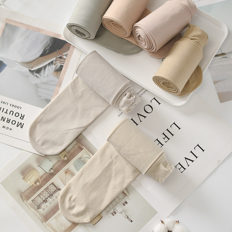 日系浅色打底裤女春秋薄款高腰收腹连裤袜肉色光腿神器大码打底袜