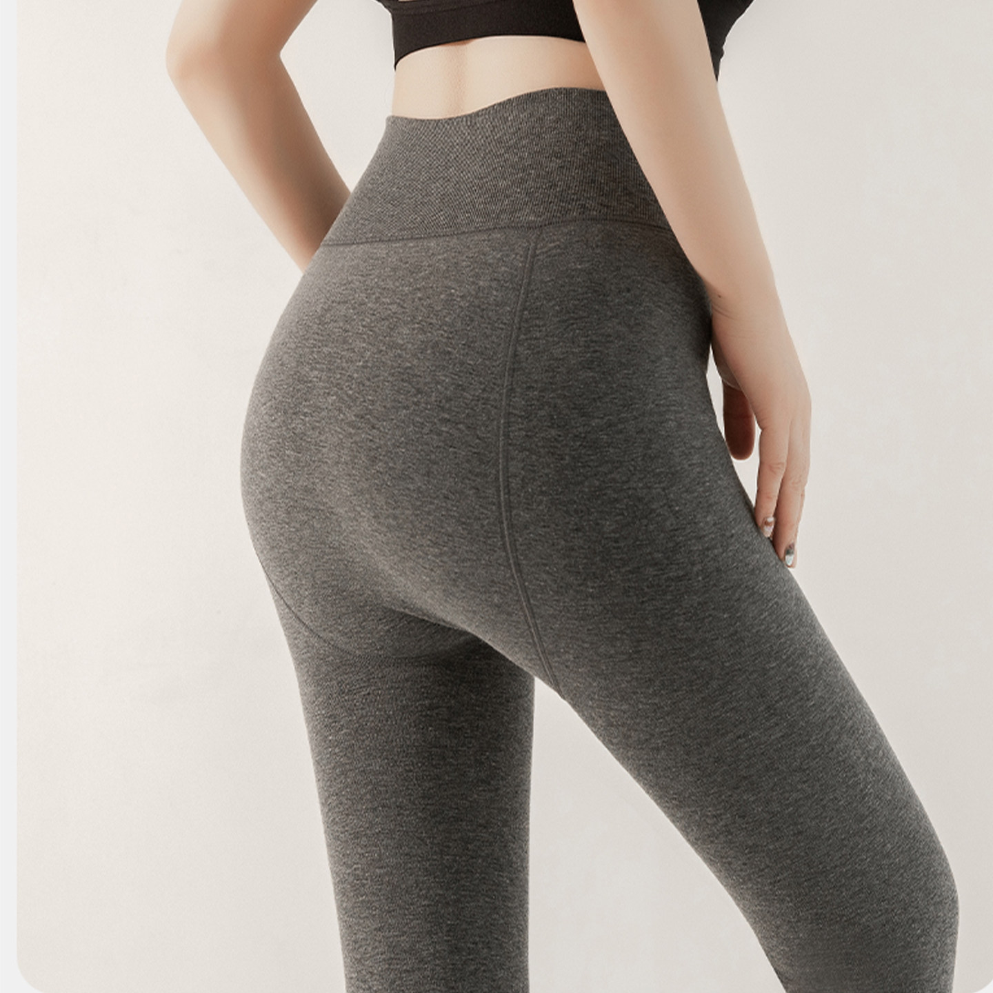 灰色连裤袜女秋冬加绒加厚显瘦