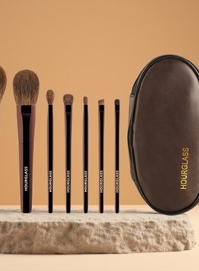 Hourglass迷你7支动物毛化妆套刷柔软红狐松鼠小马毛散粉刷腮红刷