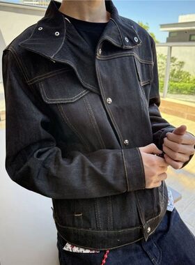 206年美式原色斜领硬挺牛