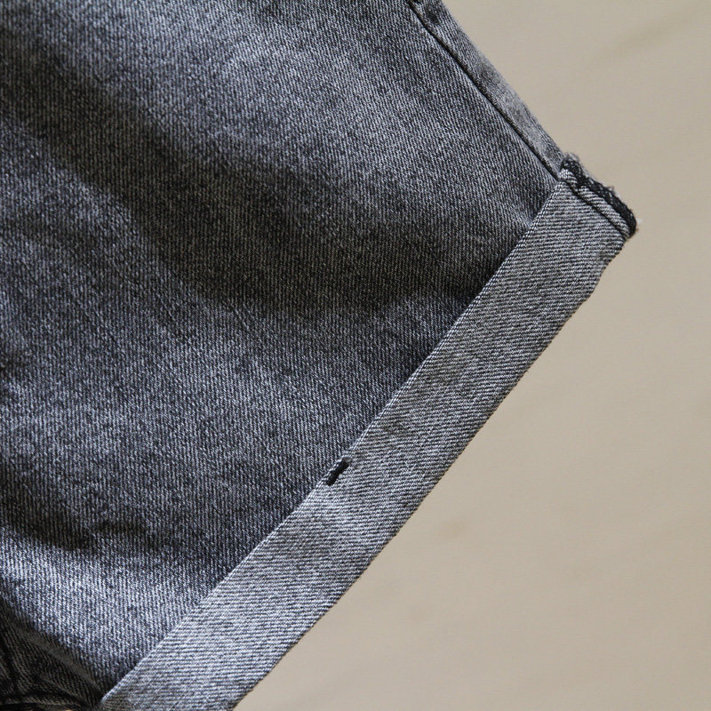 SMOKE GRAY DENIM SHORTS WOMENS 2024 SUMMER NEW KOREAN VERSION LOOSE AND THIN ROLLED WIDE LEG VERSATILE A-LINE HOT PANTS