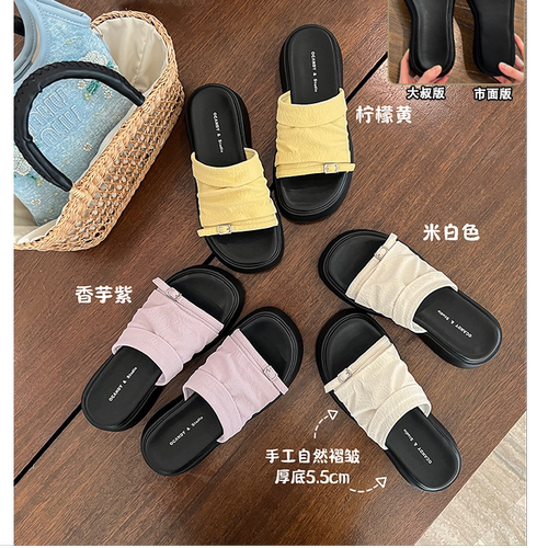厚底外穿一字拖凉鞋夏季
