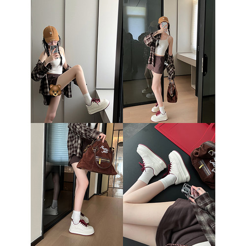 大叔家厚底增高小白鞋