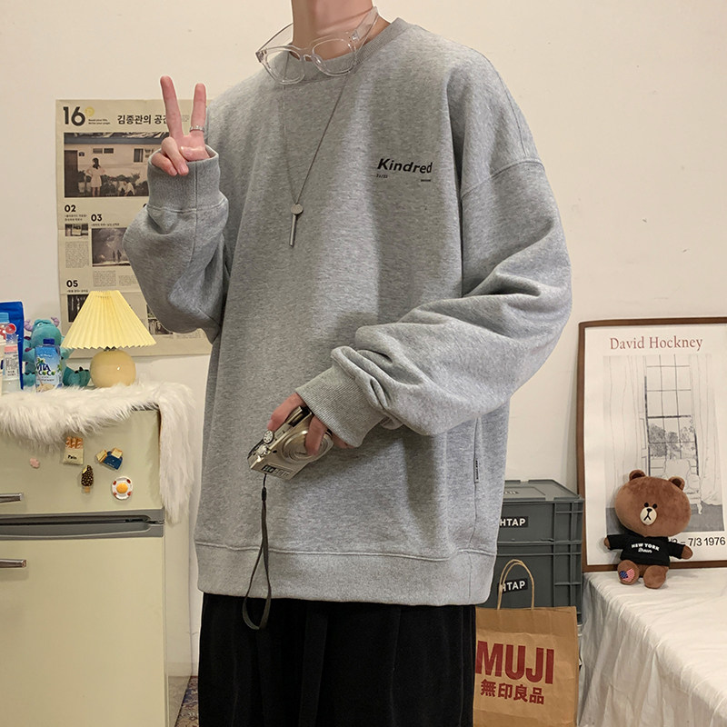 21 / spring men's loose round neck Pullover four colors