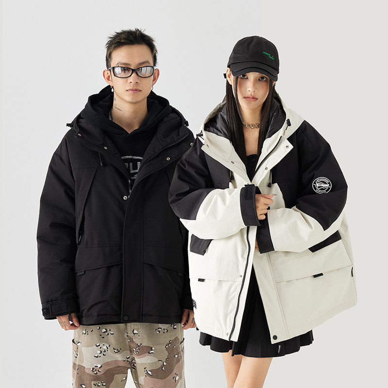 MPUX联名90%白鸭绒羽绒服男女同款日系工装立领冬季新款外套ins