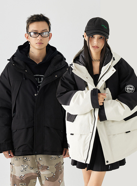 MPUX联名90%白鸭绒羽绒服男女同款日系工装立领冬季新款外套ins