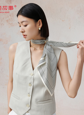 上海故事2026春夏真丝印花桑蚕丝中方巾女丝巾系脖妈妈款送长辈