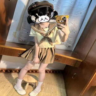 中大童装原创日系jk制服短袖水手服套装百褶裙可爱软妹两件套女