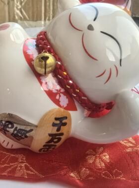 金工坊柜子装饰满意千万两躺猫幸福猫 招财猫4寸陶瓷存钱罐糖罐