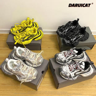 DARUICAT复古2025巴黎秋冬厚底增高休闲做旧情侣老爹鞋 女男 运动鞋