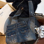 紧身高腰小脚牛仔裤 女秋冬薄绒新款 修身 提臀显瘦 显瘦翻盖铅笔裤