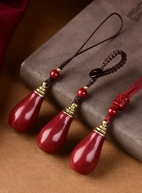 朱砂宝瓶吊坠可打开空心瓶子装原石朱砂宝瓶项链低含量钥匙扣手机