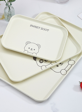 托盘长方形ins风 摆放展示水杯咖啡收纳盘商用餐饮塑料水果零食盘